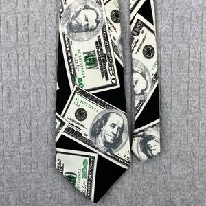 $100 bills currency Romario Manzini 58X4‎ Necktie Money Print Wall Street pimp